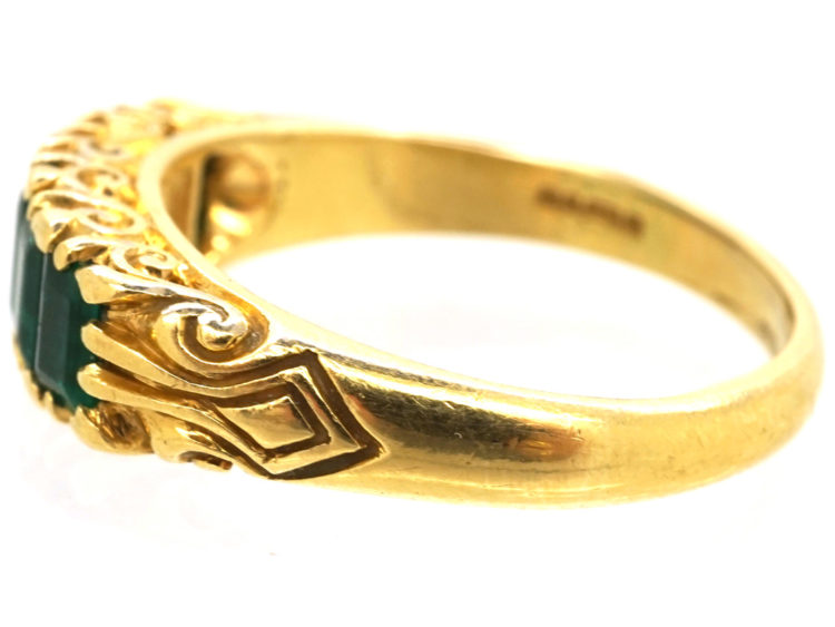 18ct Gold Five Stone Emerald Ring