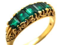 18ct Gold Five Stone Emerald Ring