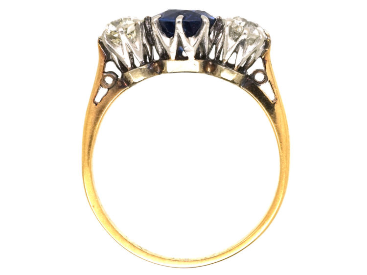 18ct Gold, Sapphire & Diamond Three Stone Ring