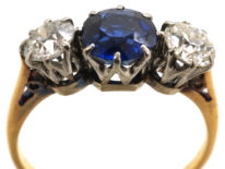 18ct Gold, Sapphire & Diamond Three Stone Ring