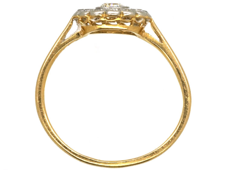 Art Deco 18ct Gold & Platinum, Diamond Set Target Ring