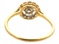 Art Deco 18ct Gold & Platinum, Diamond Set Target Ring