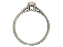 Art Deco Platinum & Diamond Solitaire Ring with Diamond Set Shoulders