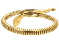 9ct Gold Snake Bangle with Ruby Eyes