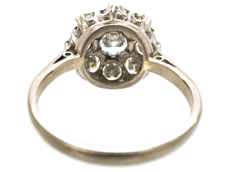 18ct White Gold & Platinum, Diamond Cluster Ring by Boodle & Dunthorne