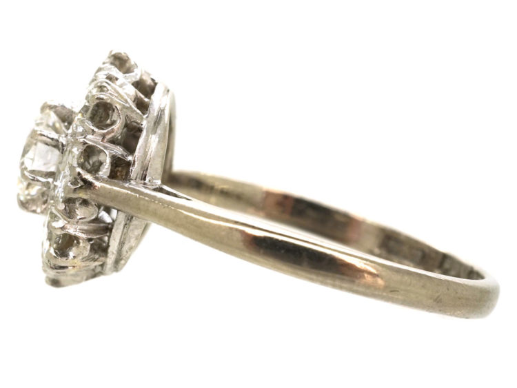18ct White Gold & Platinum, Diamond Cluster Ring by Boodle & Dunthorne