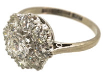 18ct White Gold & Platinum, Diamond Cluster Ring by Boodle & Dunthorne