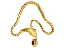 Victorian 15ct Gold & Cabochon Garnet Snake Bracelet in Original Case