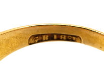 Victorian 18ct Gold, Emerald & Diamond Gypsy Ring