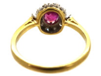 18ct Gold Ruby & Diamond Cluster Ring