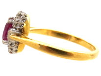 18ct Gold Ruby & Diamond Cluster Ring