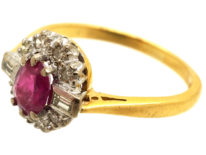 18ct Gold Ruby & Diamond Cluster Ring