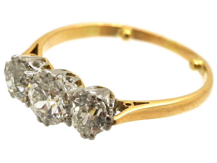 18ct Gold & Platinum Three Stone Diamond Ring