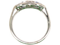 Art Deco Platinum, Sapphire & Diamond Ring