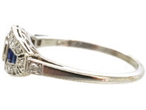 Art Deco Platinum, Sapphire & Diamond Ring