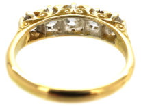 Victorian 18ct Gold & Five Stone Old Mine Cut Diamond Ring