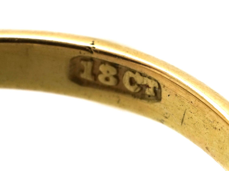 Victorian 18ct Gold & Five Stone Old Mine Cut Diamond Ring
