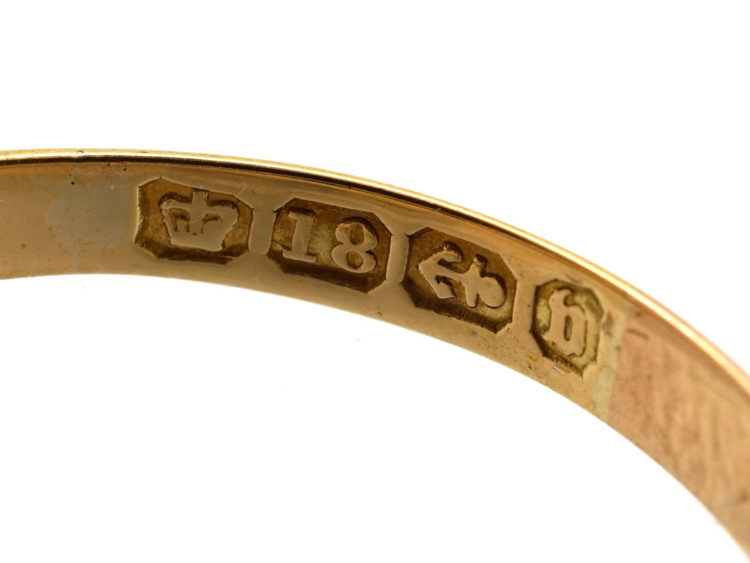 Victorian 18ct Gold, Three Stone Sapphire & Diamond Ring