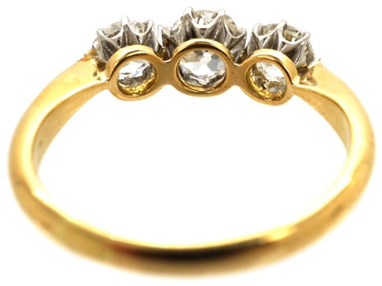 Edwardian 18ct Gold Three Stone Diamond Ring