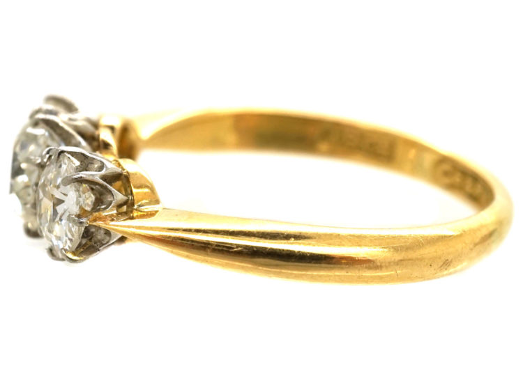 Edwardian 18ct Gold Three Stone Diamond Ring