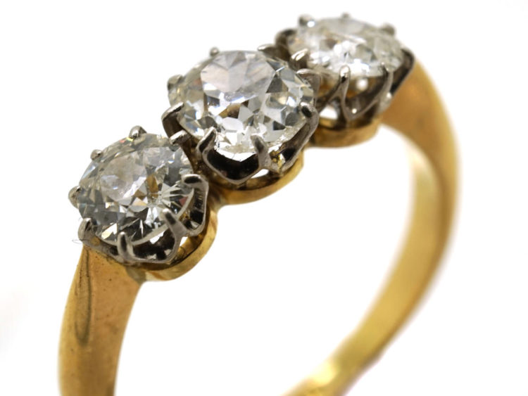 Edwardian 18ct Gold Three Stone Diamond Ring