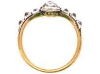 Georgian 18ct Gold, Silver & Rose Diamond Ring