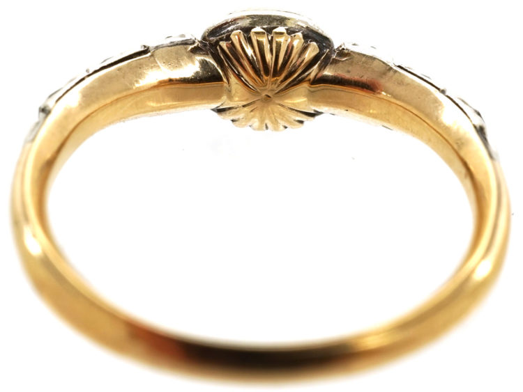 Georgian 18ct Gold, Silver & Rose Diamond Ring