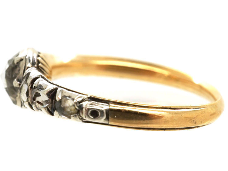 Georgian 18ct Gold, Silver & Rose Diamond Ring