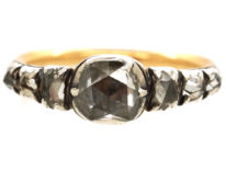 Georgian 18ct Gold, Silver & Rose Diamond Ring
