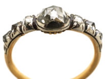 Georgian 18ct Gold, Silver & Rose Diamond Ring