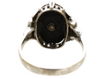 Art Deco 18ct Gold & Platinum, Onyx & Diamond Ring