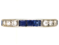 Art Deco Platinum, Diamond & Sapphire Eternity Ring