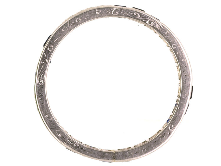 Art Deco Platinum, Diamond & Sapphire Eternity Ring