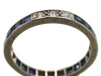 Art Deco Platinum, Diamond & Sapphire Eternity Ring