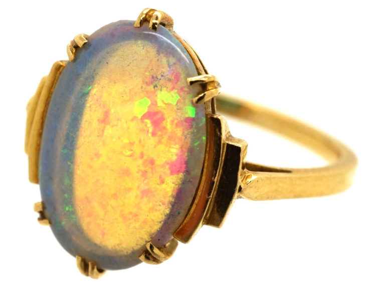 Art Deco 18ct Gold & Opal Ring