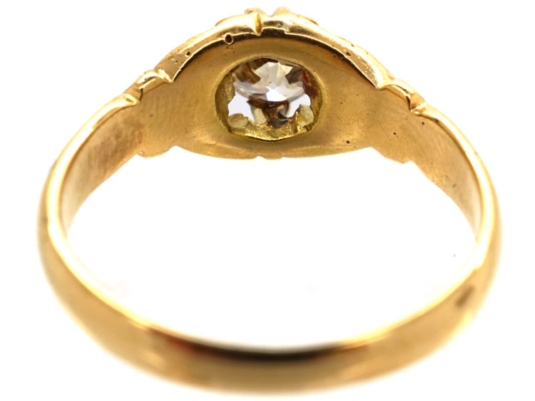 Edwardian 18ct Gold Single Stone Diamond Ring
