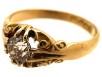 Edwardian 18ct Gold Single Stone Diamond Ring