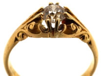 Edwardian 18ct Gold Single Stone Diamond Ring