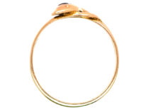 Edwardian 15ct Gold Snake Ring set with a Sapphire