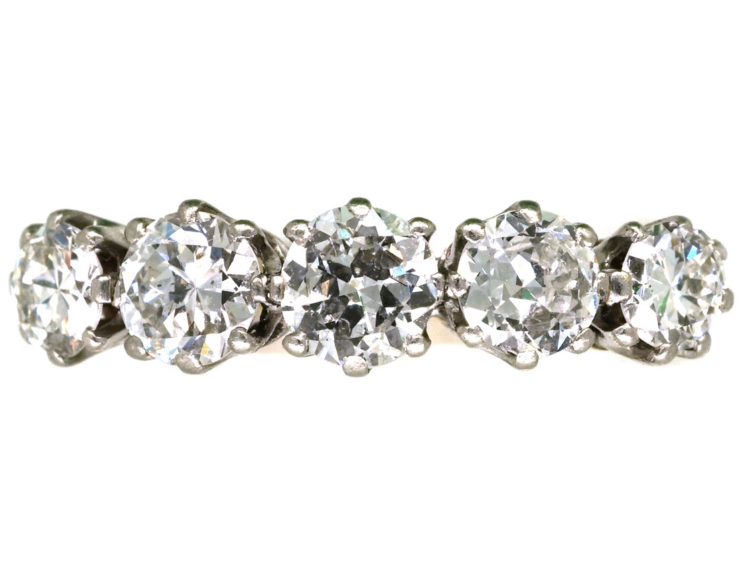 18ct Gold & Platinum Five Stone Diamond Ring