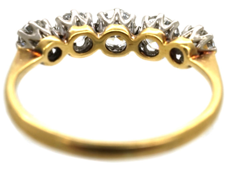 18ct Gold & Platinum Five Stone Diamond Ring