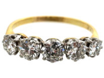 18ct Gold & Platinum Five Stone Diamond Ring