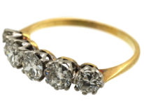 18ct Gold & Platinum Five Stone Diamond Ring