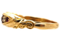 Edwardian 18ct Gold, Ruby & Diamond Five Stone Ring