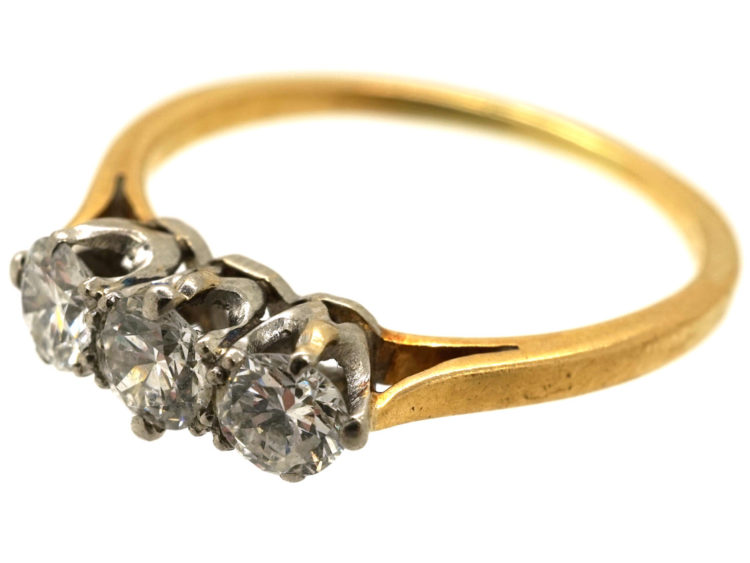 18ct Gold, Three Stone Diamond Ring