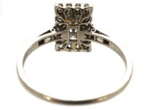 Art Deco Platinum & Diamond Rectangular Ring with Diamond Set Shoulders