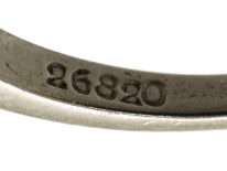 Art Deco Platinum & Diamond Rectangular Ring with Diamond Set Shoulders