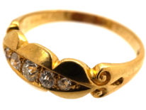 Edwardian 18ct Gold Five Stone Diamond Ring with Scalloped Edge