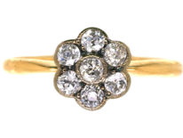 Edwardian 18ct Gold & Platinum, Diamond Cluster Ring