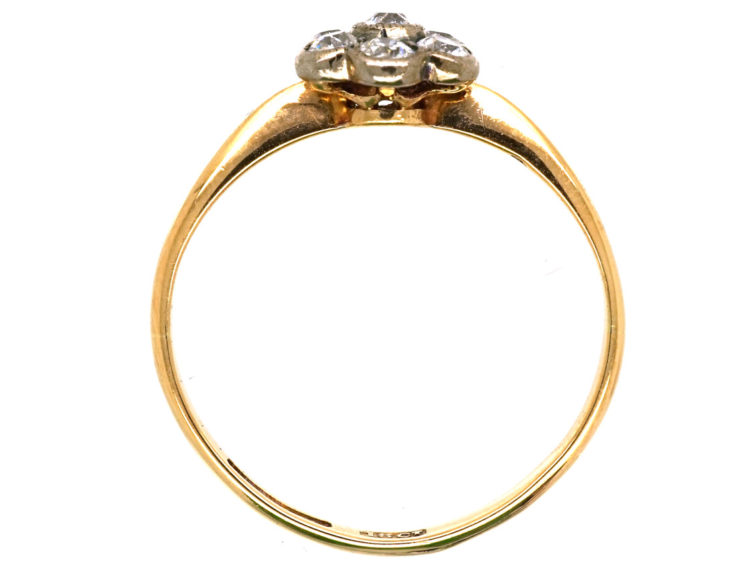 Edwardian 18ct Gold & Platinum, Diamond Cluster Ring